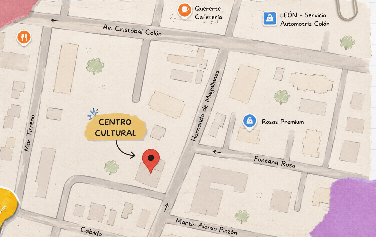 Mapa de referencia para llegar al Centro Cultural SGI Chile, en Hernando de Magallanes 1101